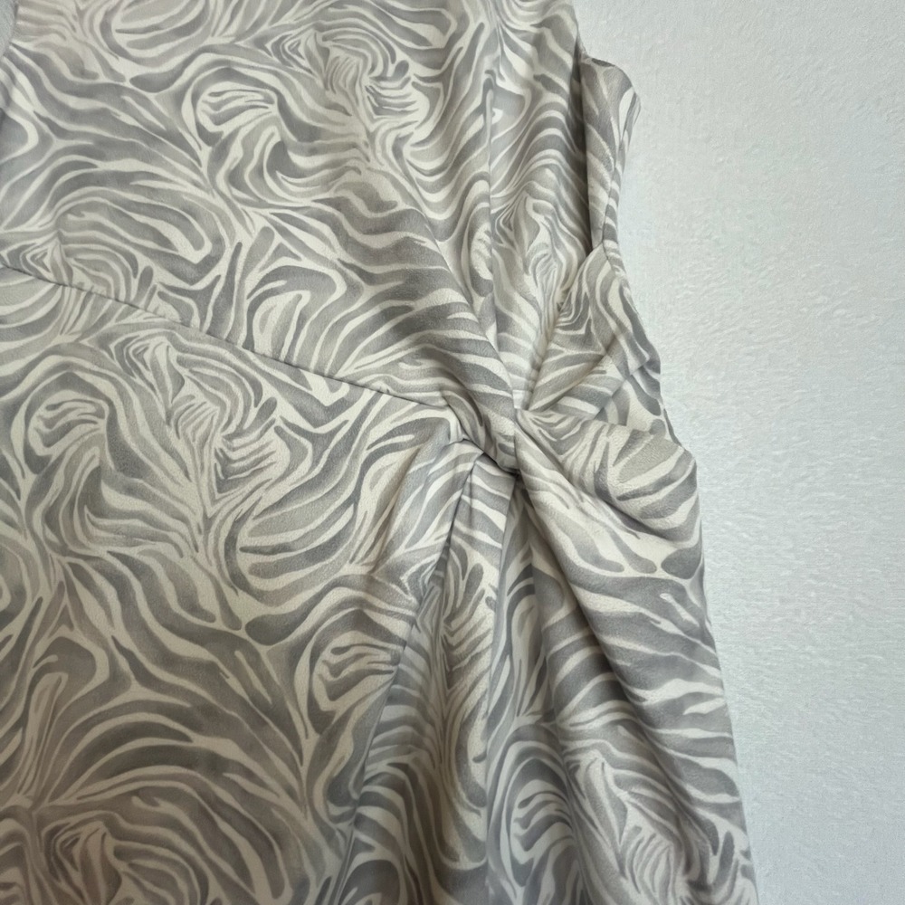 J. McLaughlin Sleeveless Sheath Dress Gray White Abstract Print Office Career S - Picture 6 of 8
